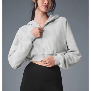 All Sweet Escape Gray Cropped Hoodie